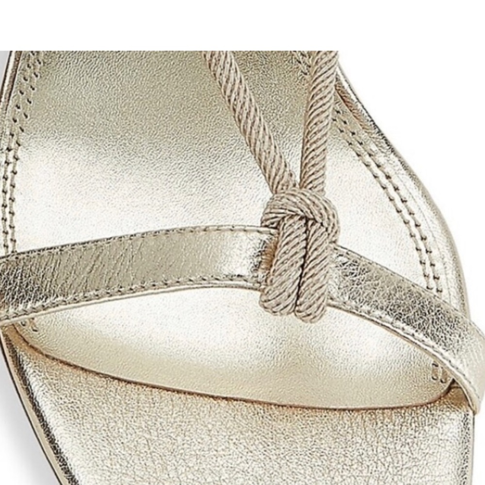 Tory Burch Metallic Gold Tassel Wedge Sandals size 7.5 M - Picture 3 of 10